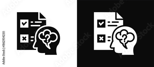 Hypothesis icon set black and white