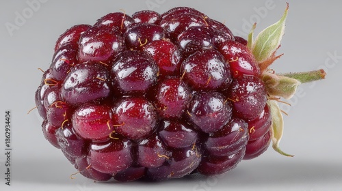 Fresh Blackberry on plain background with deep vibrant colors