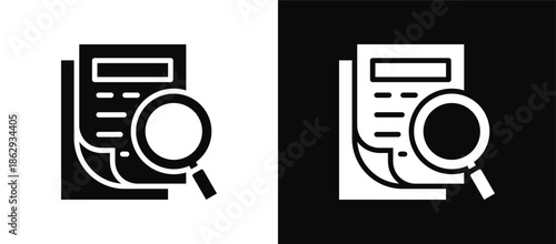 Analysis icon set black and white