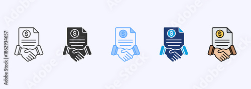 Trade Agreement Icon Set Multistyle Various Collection Element For Design