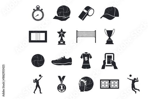Collection of sports icons isolated on white background, Vector, illustration