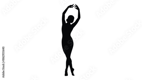 Silhouette of a woman with arms raised demonstrating a graceful pose