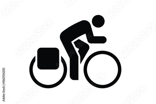 Person riding adaptive bike isolated on white background, Vector, illustration