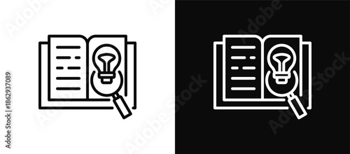 Discovery icon set black and white