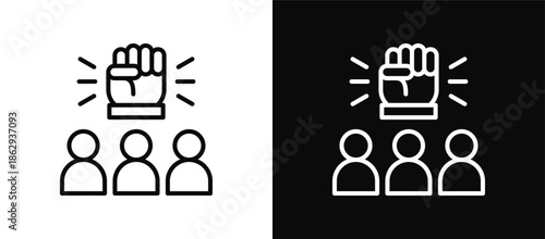 Revolutionary icon set black and white
