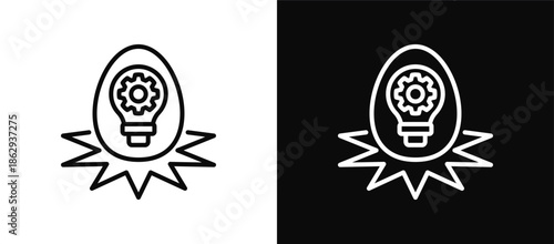 Incubate icon set black and white