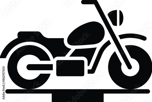 Classic motorcycle silhouette isolated on white background, Vector, illustration