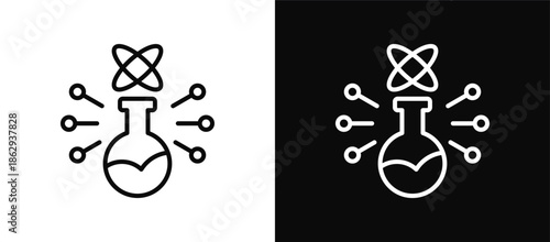 Laboratory icon set black and white