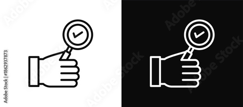 Check icon set black and white