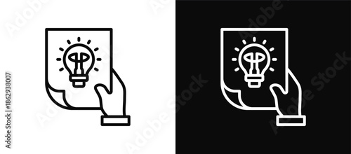 Patent icon set black and white