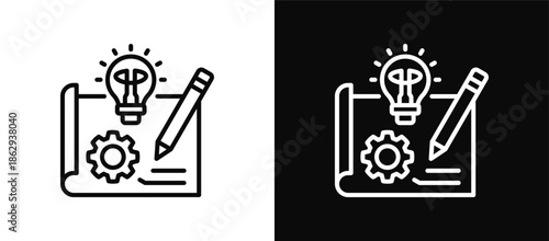 Prototype  icon set black and white