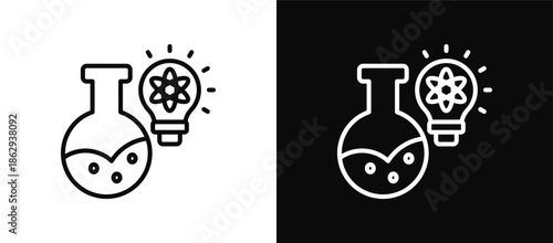 Scientific icon set black and white