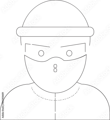 Minimalist criminal burglar avatar icon