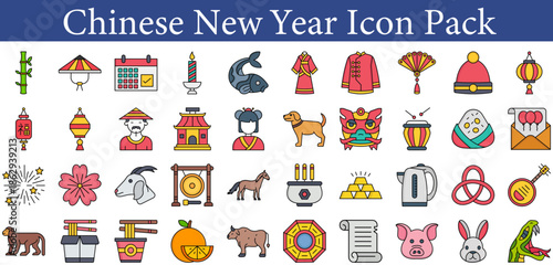 Chinese Festival Icons – Lunar New Year Celebration Pack