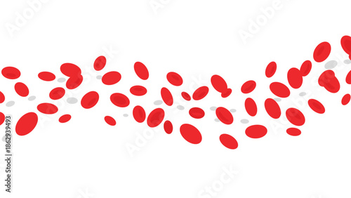 Dynamic visual representation of numerous red blood cells flowing through a bloodstream, symbolizing health, biology, medical science, and human physiology.