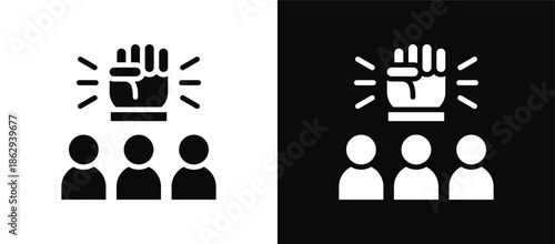 Revolutionary icon set black and white
