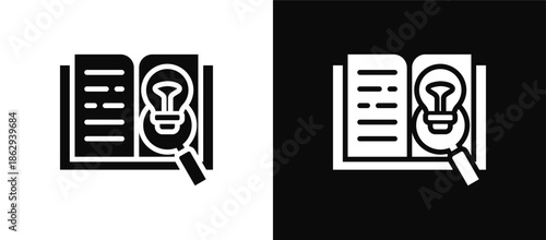 Discovery icon set black and white