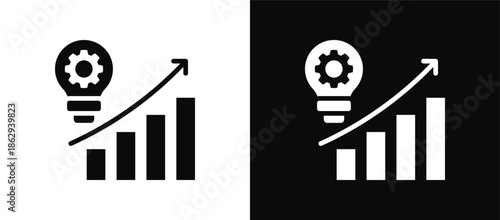 Progression icon set black and white