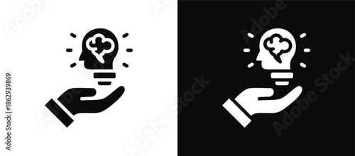 Idea icon set black and white