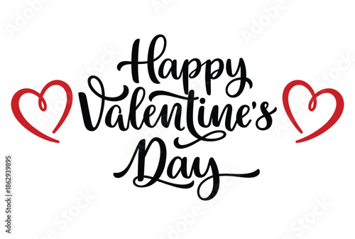 Happy valentine's day isolated on white background, Vector, illustration
