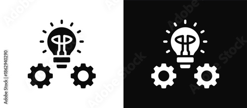 Innovation icon set black and white