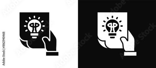 Patent icon set black and white