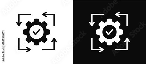 Progress icon set black and white