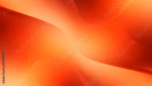 Vibrant orange abstract wave design element in a dynamic digital illustration