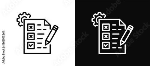 Correction icon set black and white