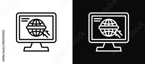 Broswer icon set black and white