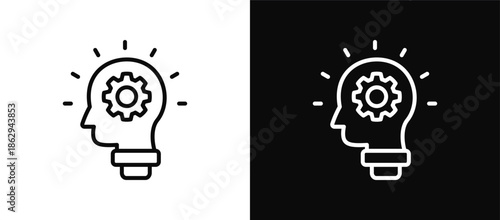 Idea Generation icon set black and white