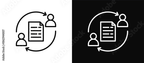 Employee Change icon set black and white
