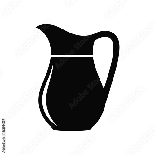 Simple black and white illustration of a classic pitcher or jug design