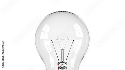 Incandescent lamp closeup showcasing clear glass bulb detail