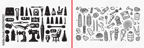 kitchen bottle illustration vector, cooking tools doodle art, condiment bottle sketch, 
