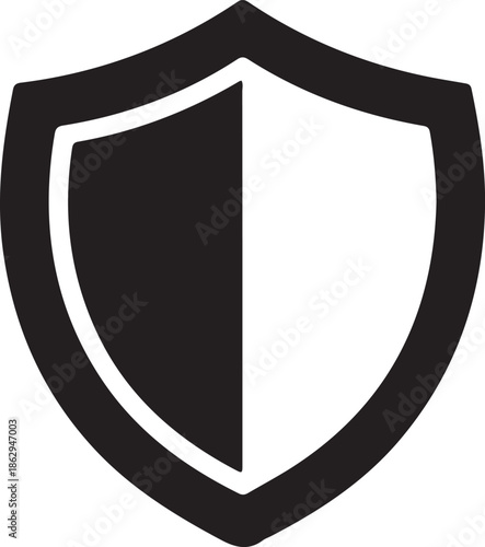 A simple and elegant shield icon representing protection and security in digital and physical realms