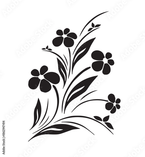 black and white floral design