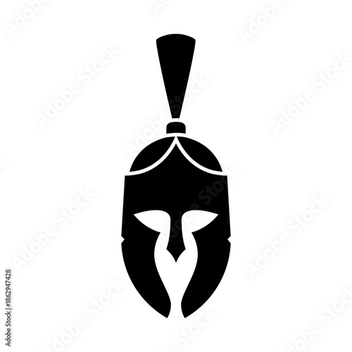 Spartan helmet icon vector. Spartan Illustration sign. Medieval helmet symbol or logo.