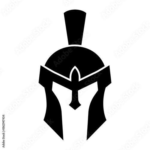 Spartan helmet icon vector. Spartan Illustration sign. Medieval helmet symbol or logo.