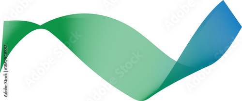 Green and blue abstract ribbon graphic design element vector illustration with shape and dynamic and colorful and artistic and curve and swirl