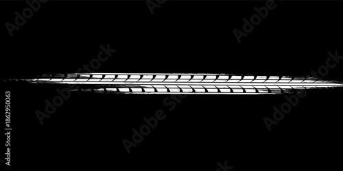 Tire track. Car, bike, motorcycle tyre mark with grunge effect isolated on white background. Wheel footprint on the road. Top view of rubber protector mark