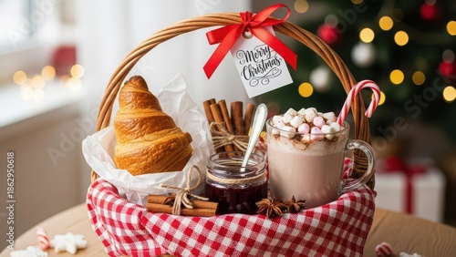 Cozy christmas morning basket