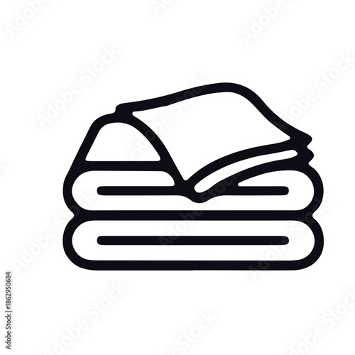 Laundry icon black and white outline vector design 