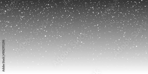 16:9 Falling snow snowfall Christmas winter holiday on PNG transparent background with bokeh lights screen overlay. Vector illustration Graphic design