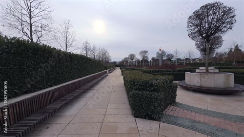 Wallpaper Mural A walk through a picturesque city park in Krasnodar, Russia. Modern architecture, lush greenery, and captivating views. Habitat. Man and nature. Urban geometry Torontodigital.ca