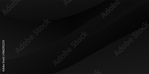 Grey abstract curved wavy lines on black background. Black background with line curve design. Blurred black silk fabric.vector illustration.eps 10.