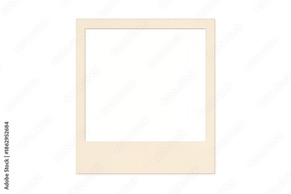Fototapeta premium Vintage instant film frame with blank space isolated on transparent background, retro photography concept