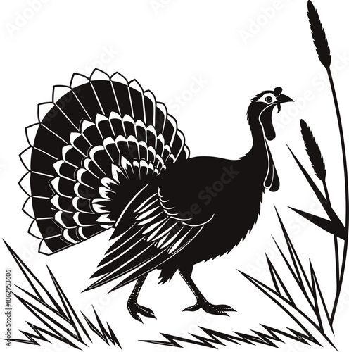 black and white turkey