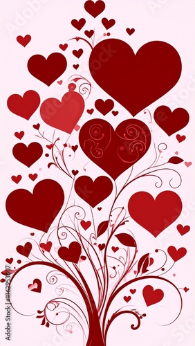 red hearts background