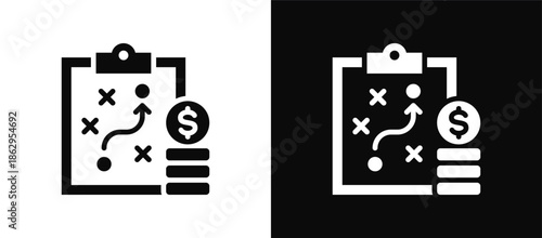 Tactics icon set black and white